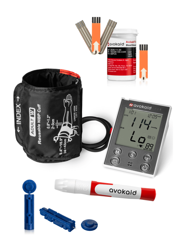 BP Gluco + Strips + Lancet Device + Lancets